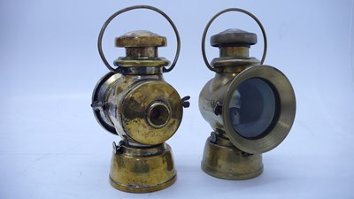 Lot 5 - Two early Lucas brass oil side lights