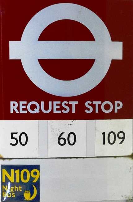 Lot 1 - A bus stop sign