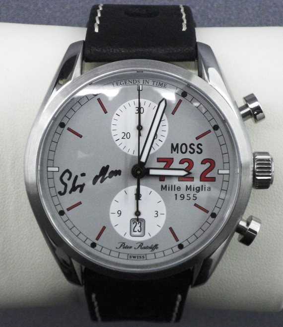 Lot 138 - Moss 722 chronograph wristwatch (Signed by Stirling Moss)