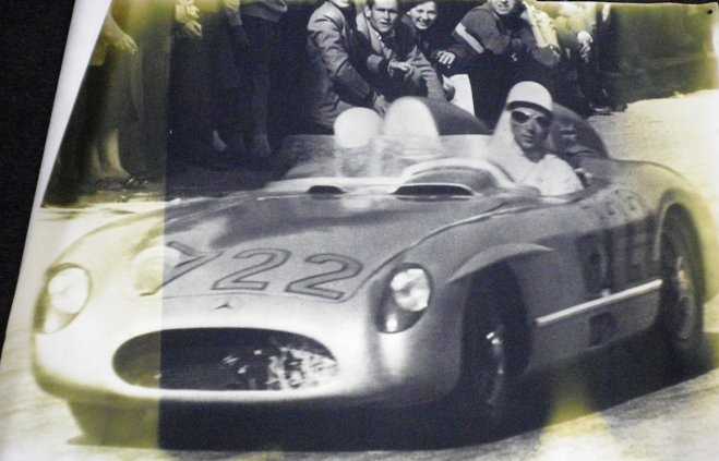 Lot 25 - Stirling Moss Banner / Chequered flag