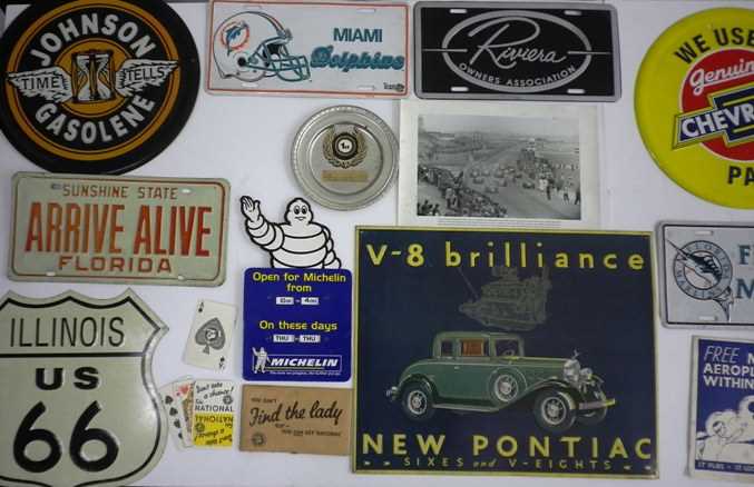 Lot 7 - Motoring signs and prints