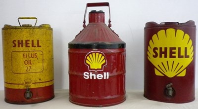 Lot 21 - Nine five-gallon oil cans
