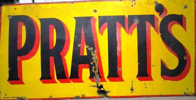 Lot 68 - Pratt’s enamel sign