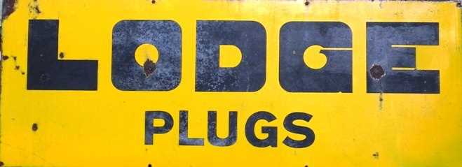 Lot 71 - Lodge spark plugs enamel sign