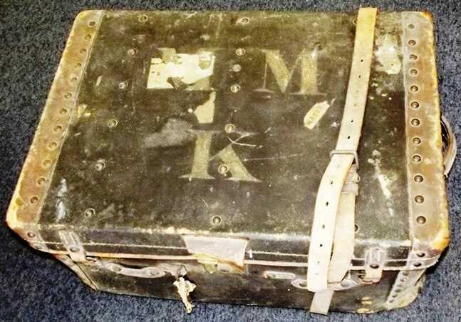 Lot 2 - Travelling trunk containing Amilcar & Senechal items