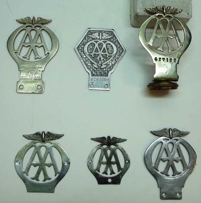 Lot 9 - Six early AA badges