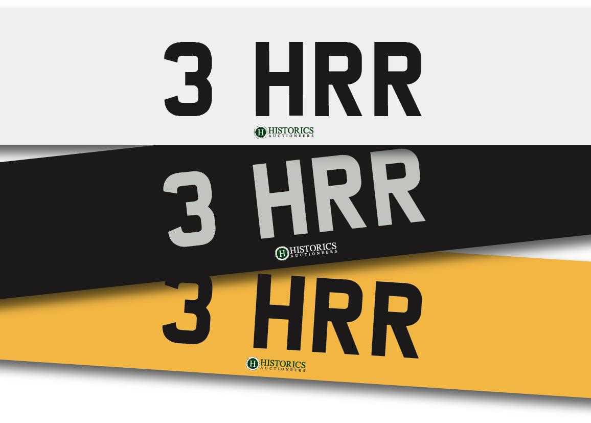Lot 144 - Number plate 3 HRR