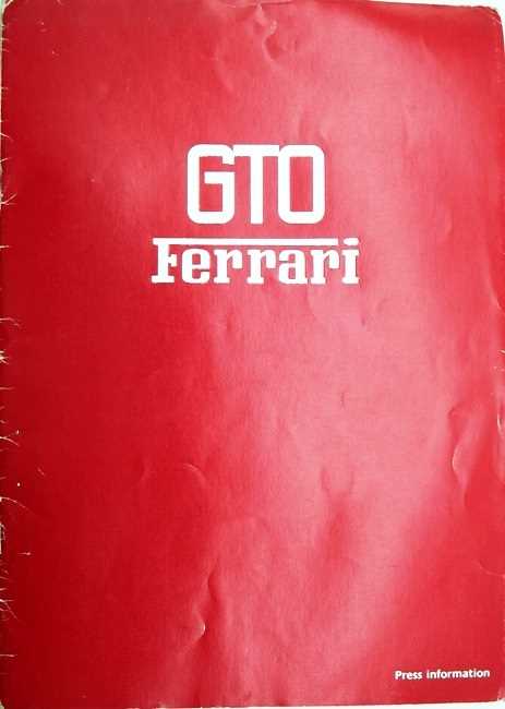 Lot 37 - 1984 Ferrari GTO press pack