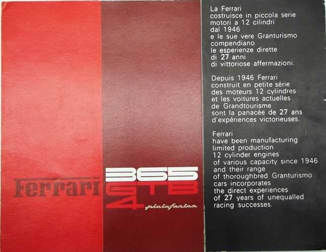 Lot 40 - Ferrari 365GTB4 Daytona sales brochure