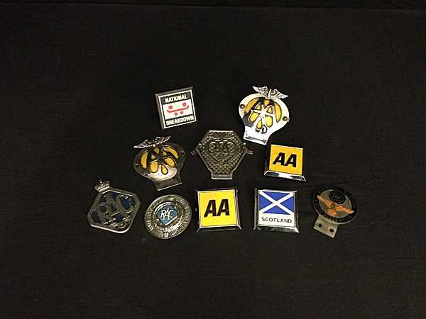 Lot 21 - Ten motoring badges