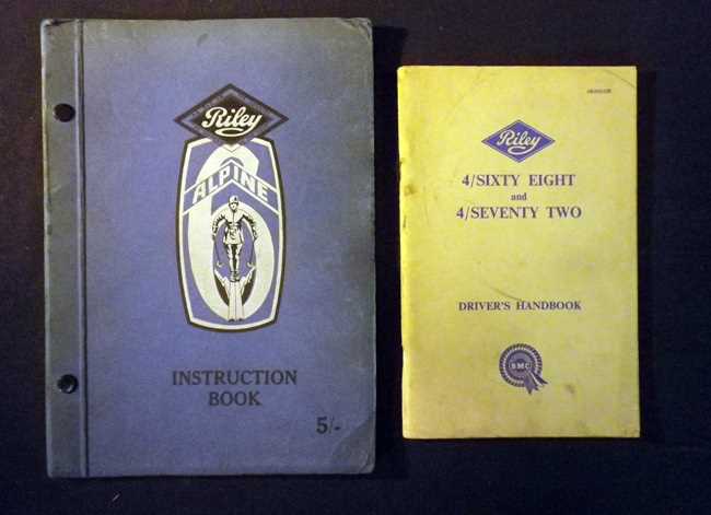 Lot 110 - Riley instruction books