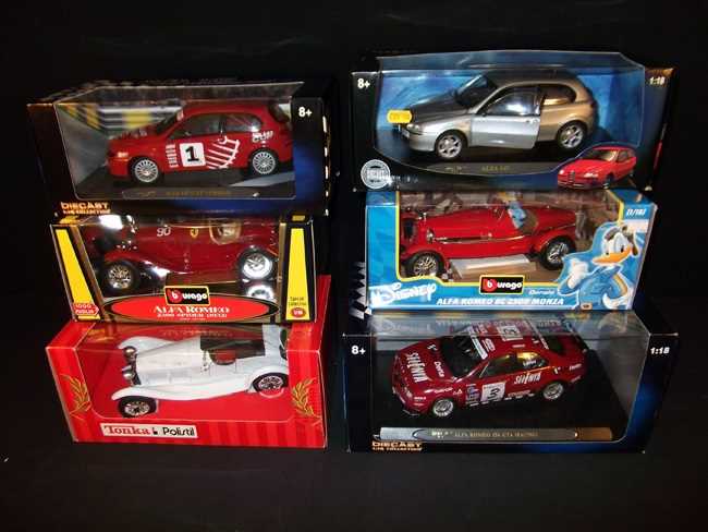 Lot 94 - Six 1/18 Alfa  models