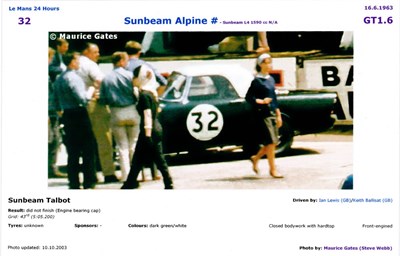 Lot 187 - 1962 Sunbeam Alpine 'Le Mans'