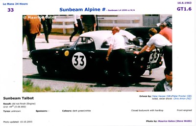 Lot 187 - 1962 Sunbeam Alpine 'Le Mans'