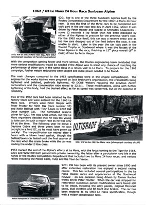 Lot 187 - 1962 Sunbeam Alpine 'Le Mans'