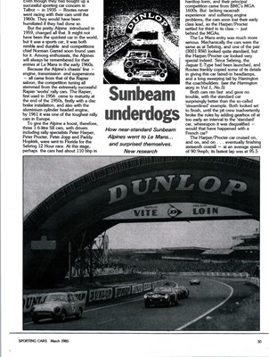 Lot 187 - 1962 Sunbeam Alpine 'Le Mans'