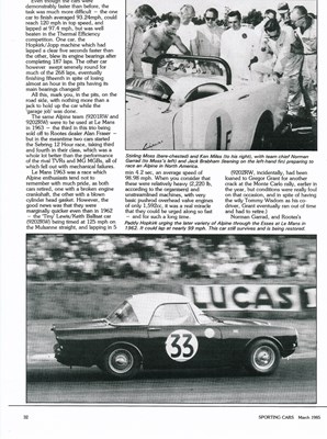 Lot 187 - 1962 Sunbeam Alpine 'Le Mans'