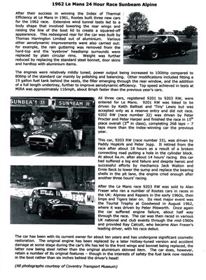 Lot 187 - 1962 Sunbeam Alpine 'Le Mans'