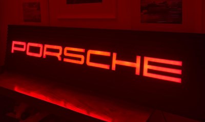Lot Porsche showroom sign