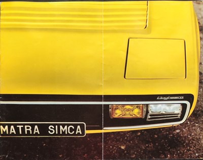 Lot 63 - Matra Simca Bagheera Brochure with Picture