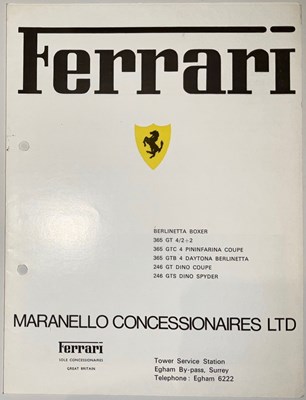 Lot 11 - Maranello Concessionaires Ferrari Sales Catalogue (1970s)