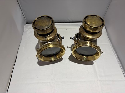 Lot 21 - A pair of Lucas "King of the Road" Brass Veteran