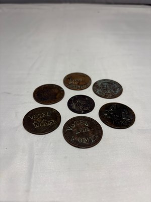 Lot 34 - Seven Edwardian Suffragette Coins