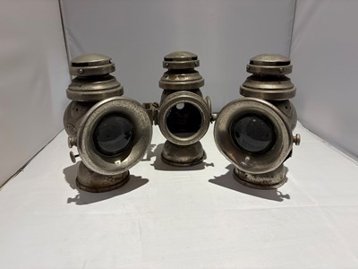 Lot 41 - Veteran Car Oil Powered Motor Lamps