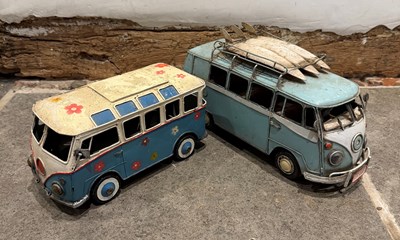 Lot 64 - Two tin VW Camper models