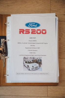 Lot 252 - 1987 Ford RS200