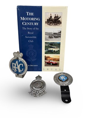 Lot 70 - “The Story of the Royal Automobile Club " by Piers Brendon RAC Badges