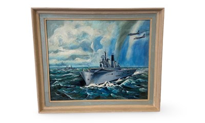 Lot 118 - Painting of Warships at Sea