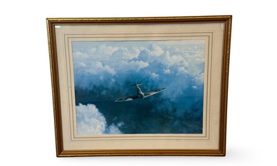 Lot 122 - Framed And Glazed Battle of Britain Spitfire Painting
