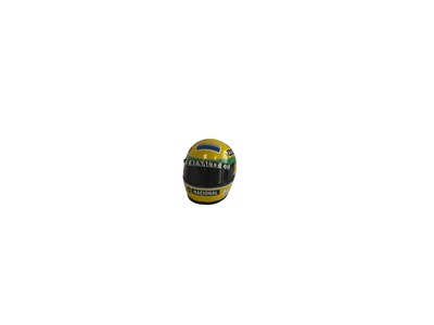 Lot Miniature Ayrton Senna Helmet Display Model