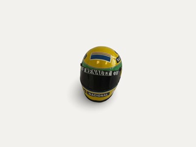 Lot 48 - Miniature Ayrton Senna Helmet Display Model