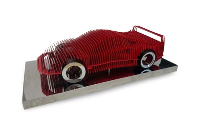Lot Ferrari F40 Sculpture on a Polished Stainless Steel Base
