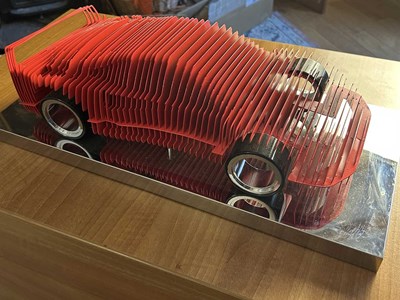 Lot Ferrari F40 Sculpture on a Polished Stainless Steel Base