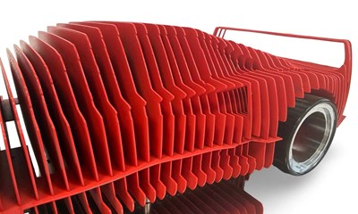 Lot Ferrari F40 Sculpture on a Polished Stainless Steel Base