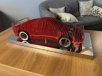 Lot Ferrari F40 Sculpture on a Polished Stainless Steel Base