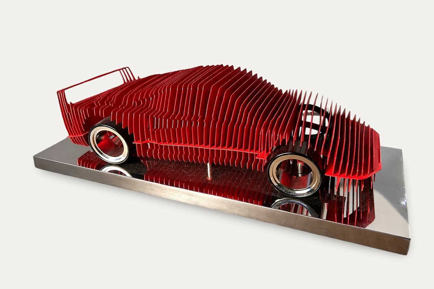 Lot Ferrari F40 Sculpture on a Polished Stainless Steel Base