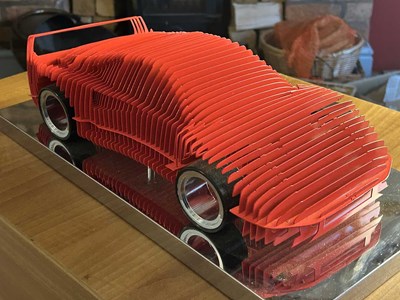 Lot Ferrari F40 Sculpture on a Polished Stainless Steel Base