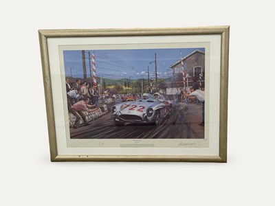 Lot 75 - Framed Motorsport Print Depicting a 300SLR Mercedes-Benz Race Car