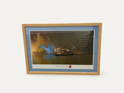 Lot 76 - Framed Barrie A.F. Clark “Spitfire” Aviation Print