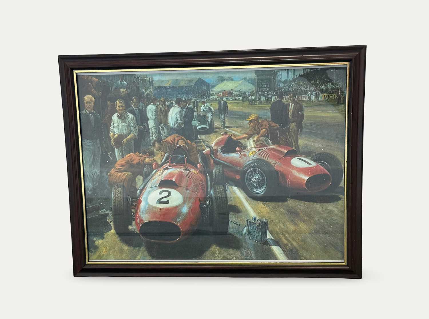 Lot Framed Motorsport Grand Prix Pit-Lane Scene