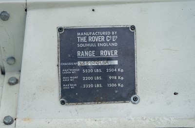 Lot 1971 Range Rover Suffix A