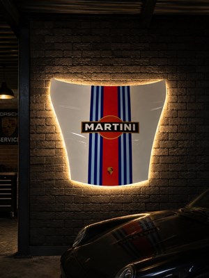 Lot Porsche bonnet in Martini livery