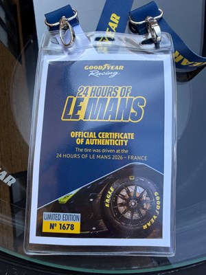 Lot Le Mans 2026 Goodyear Eagle Tyre Table