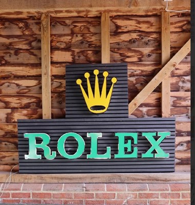 Lot Illuminated Rolex showroom sign
