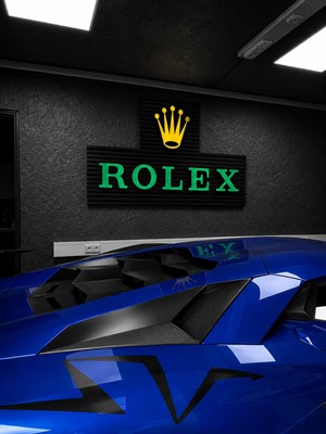 Lot Illuminated Rolex showroom sign