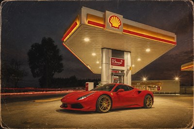 Lot Shell showroom illuminated clam sign